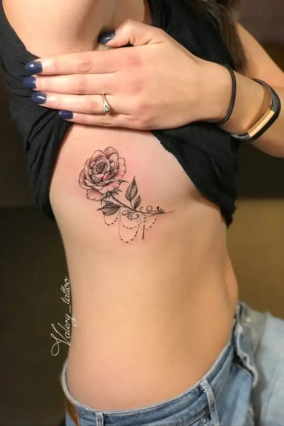 Botanical Rib Cage Tattoo