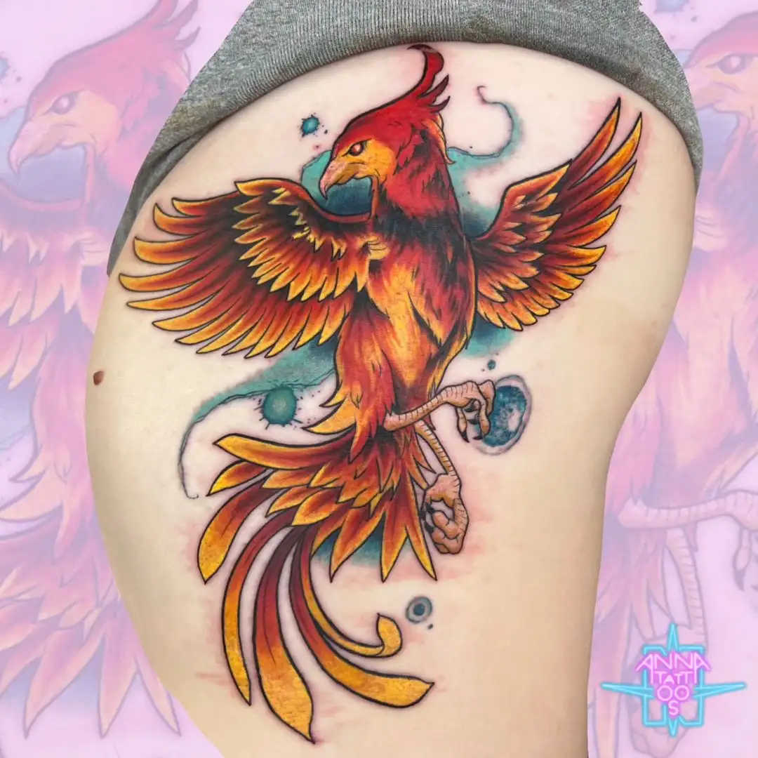 Colorful Phoenix Tattoo