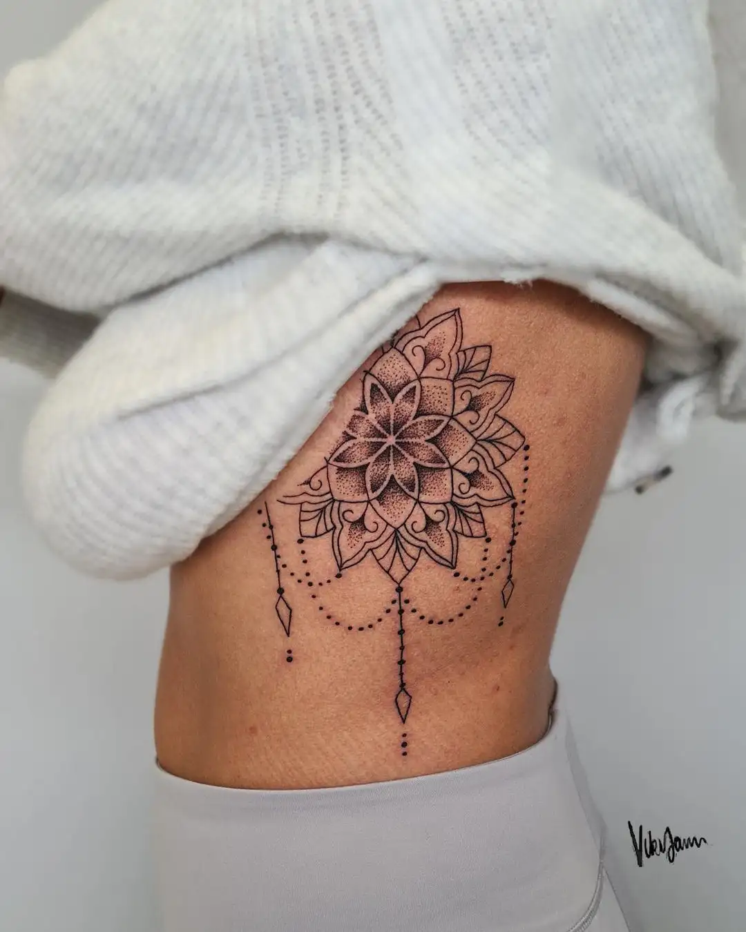 Mandala Tattoo On Ribs