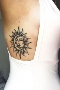 Sun and Moon Tattoo Rib Cage